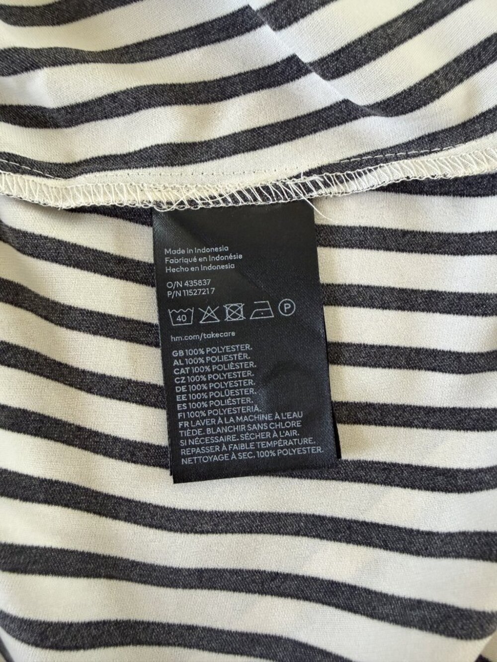 Black & White Striped Shirt Dress with Belt | Size M - Picture 2 of 8